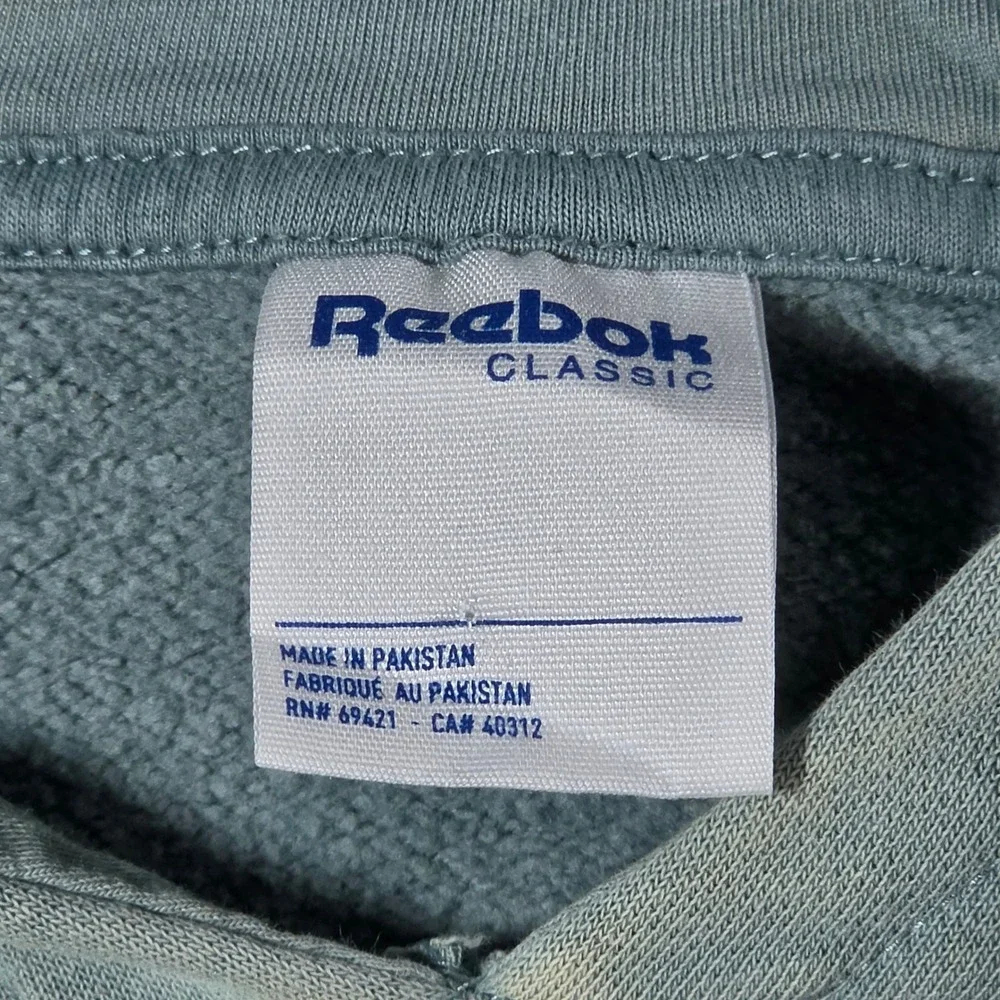 Reebok Hoodie Mens Medium Green Yellow Colorblock Classic Logo Pullover